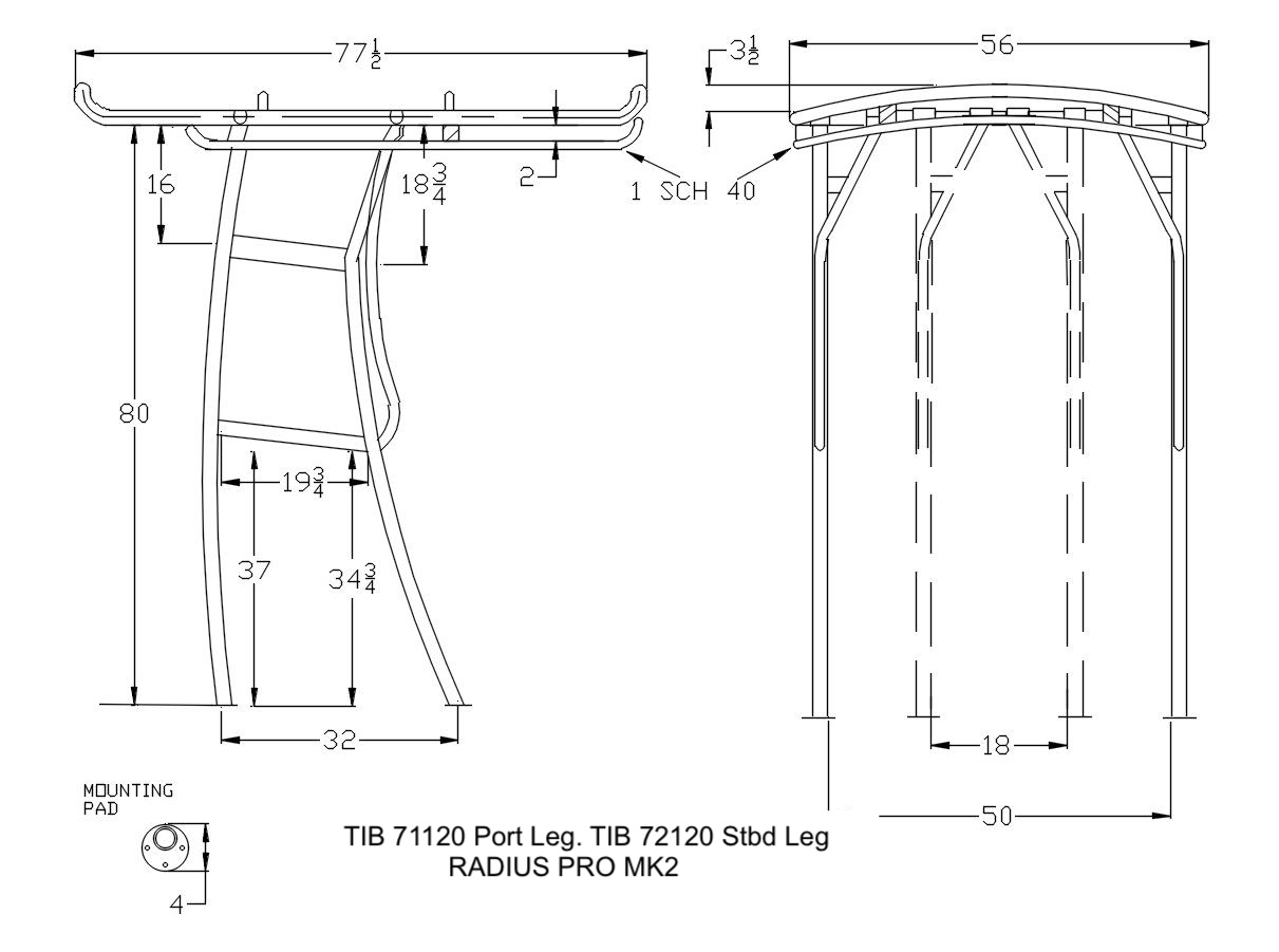 Radius® PRO MK2 technical blueprint