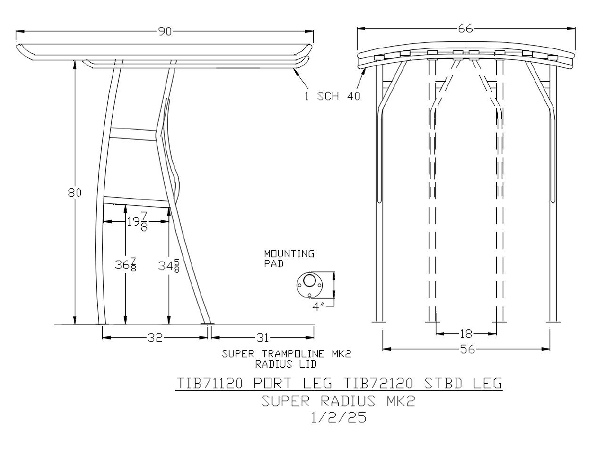 SUPER Radius® MK2 technical blueprint