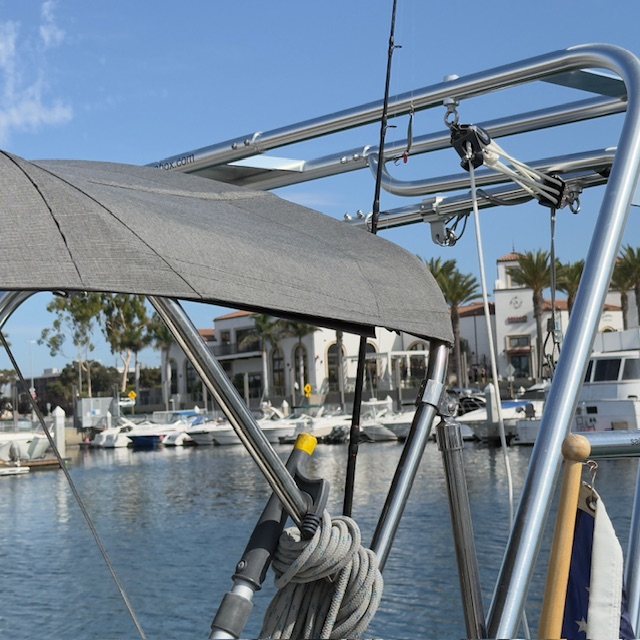 Beneteau Oceanis 38.1 with a Super Sail Arch at sunset