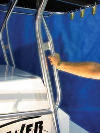 Super Trampoline T-Top side handrail detail